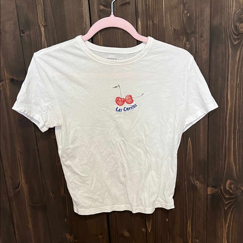 White Cherry Print Kids T-Shirt Abercrombie and Fitch